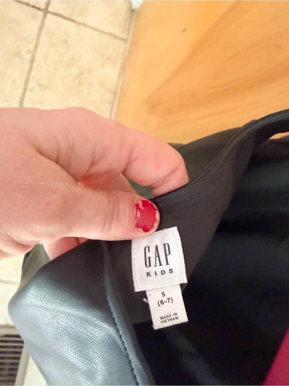 NWT Gap Kids Black Faux Leather Dress Size 6-7